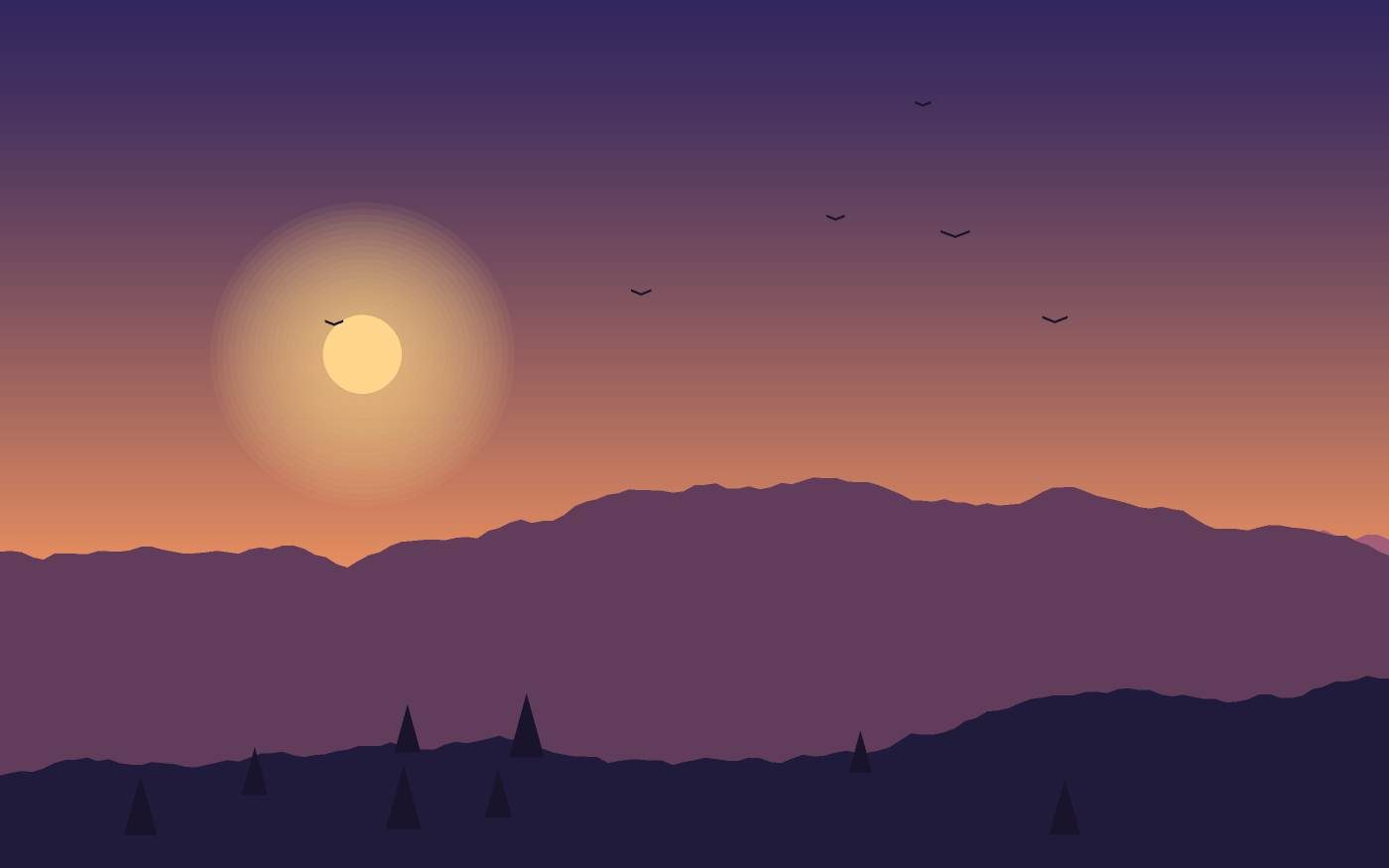 Ilustração de uma paisagem